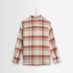 WAX LONDON Whiting Overshirt in Ecru/Red