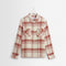 WAX LONDON Whiting Overshirt in Ecru/Red