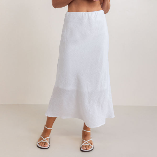 SEE SAW Slip Skirt in White