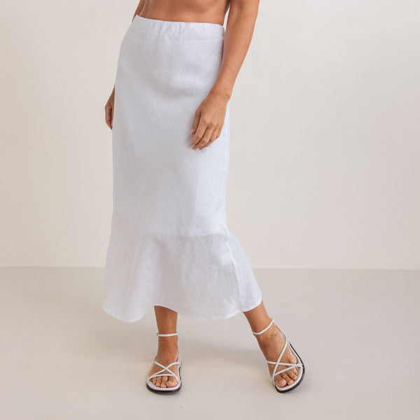 SEE SAW Slip Skirt in White