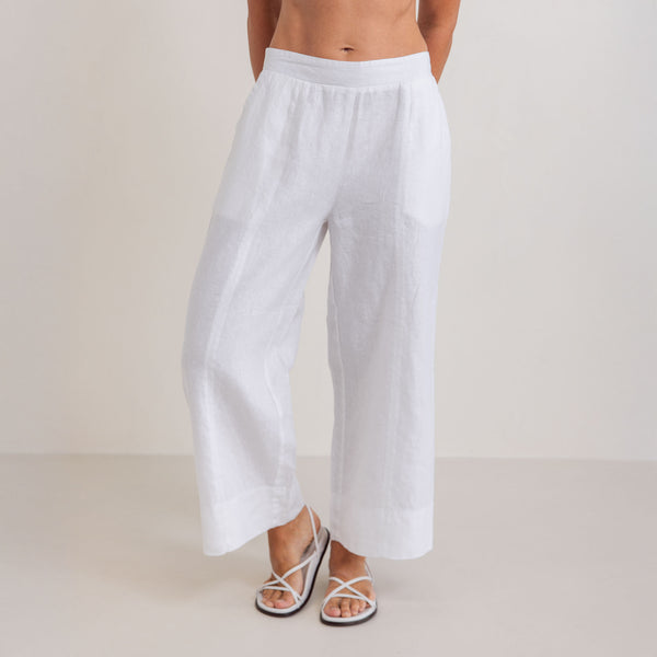 SEE SAW Palazzo Pant in White