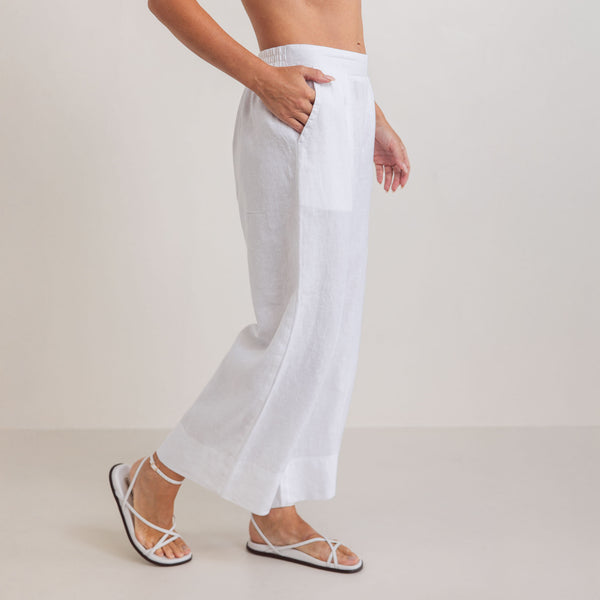 SEE SAW Palazzo Pant in White