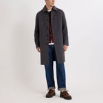 WAX LONDON Stan Double Face Check Wool Coat in Navy/Brown