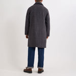 WAX LONDON Stan Double Face Check Wool Coat in Navy/Brown