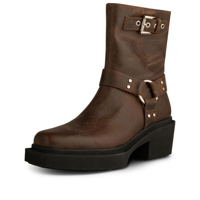 SHOE THE BEAR Amina Biker Boots in Dark Brown