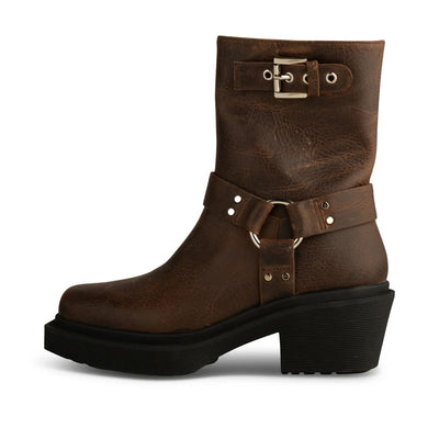 SHOE THE BEAR Amina Biker Boots in Dark Brown