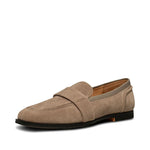 Erika Suede Saddle Loafer in Taupe