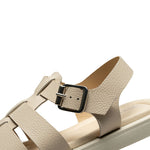 Krista Fisherman Leather Sandals in Off White