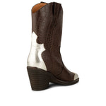 SHOE THE BEAR Nancy Western Croco Boots in Dark Brown