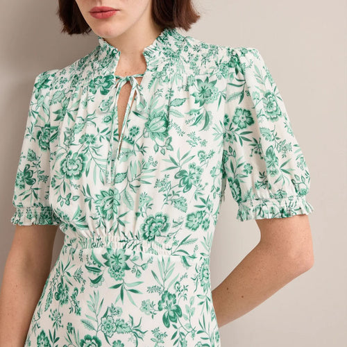 CEFINN Irina Maxi Dress in Green Palm Floral Print