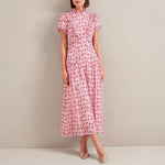 CEFINN Mirabel Maxi Dress in Pink Floral Trellis Print