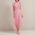 CEFINN Mirabel Maxi Dress in Pink Floral Trellis Print