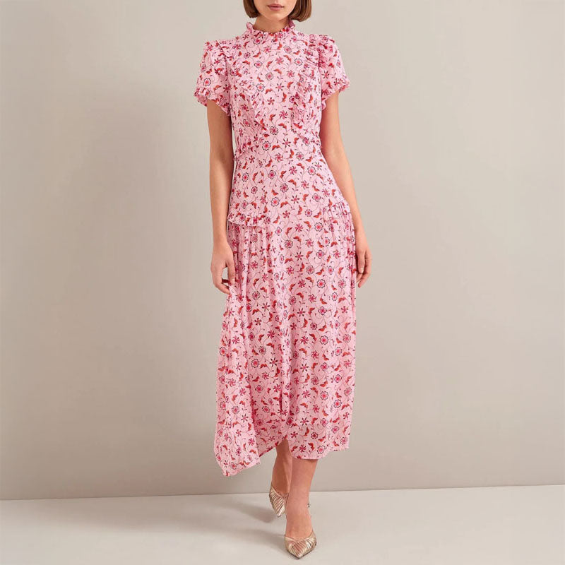 CEFINN Mirabel Maxi Dress in Pink Floral Trellis Print