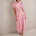 CEFINN Mirabel Maxi Dress in Pink Floral Trellis Print