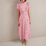 CEFINN Mirabel Maxi Dress in Pink Floral Trellis Print