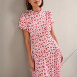 CEFINN Mirabel Maxi Dress in Pink Floral Trellis Print
