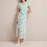 CEFINN Vivienne Maxi Dress in Green Palm Floral Print