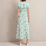 CEFINN Vivienne Maxi Dress in Green Palm Floral Print
