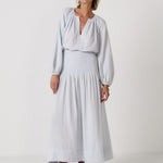 MONDO CORSINI Sula Elasticated Full Skirt in Cloud