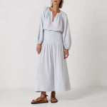 MONDO CORSINI Sula Elasticated Full Skirt in Cloud
