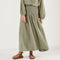 MONDO CORSINI Sula Cotton Elasticated Skirt in Olive
