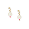 LA MOME BIJOU One Pearl Mini Hoop Earrings in Fluo Pink