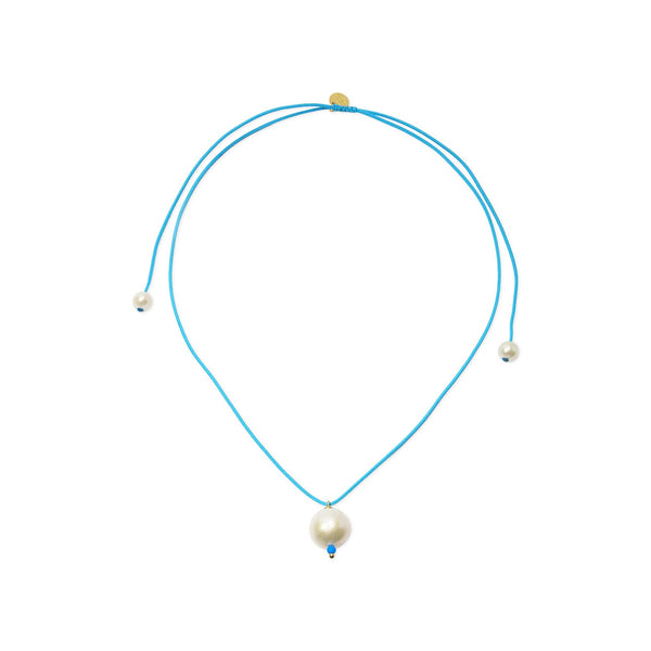 LA MOME BIJOU One Pearl Necklace in Turquoise
