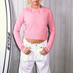 COLORUSH Sunset Swell Cashmere Crew Neck Jumper in Blush