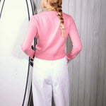 COLORUSH Sunset Swell Cashmere Crew Neck Jumper in Blush