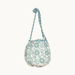 M.A.B.E Suri Embroidered Pouch in Ecru/Blue