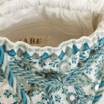 M.A.B.E Suri Embroidered Pouch in Ecru/Blue