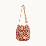 M.A.B.E Suri Embroidered Pouch in Rust