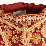M.A.B.E Suri Embroidered Pouch in Rust