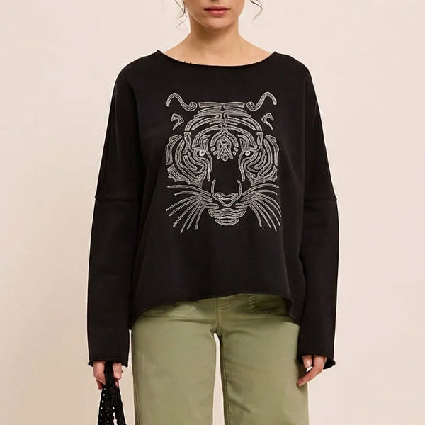 FIVE Scoop Neck Sweatshirt in Acid Grey