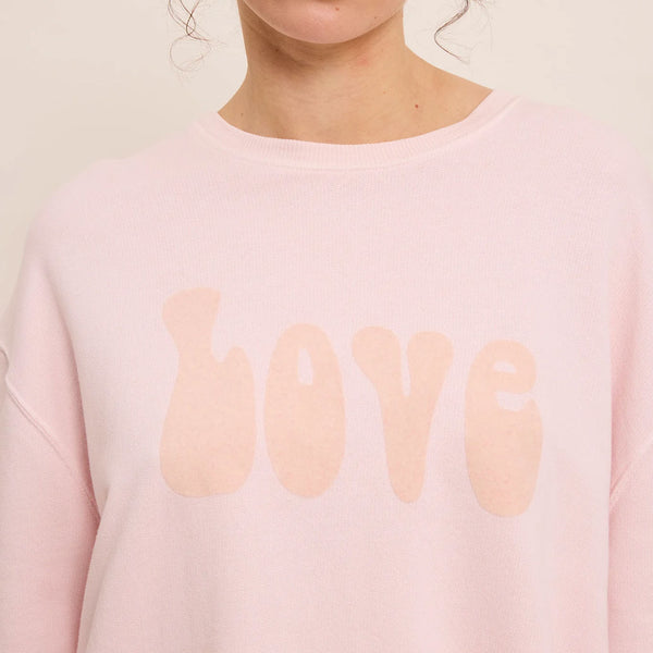 FIVE Love Sweatshirt in Baby Pink