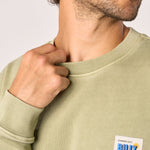 BILLYBELT Organic Cotton Vintage Sweatshirt in Olive Green