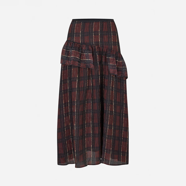 BAUM UND PFERDGARTEN Sabela Skirt in Dark Red Check