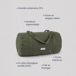 LES PENSIONNAIRES Organic Cotton Bowling Bag in Caper Green