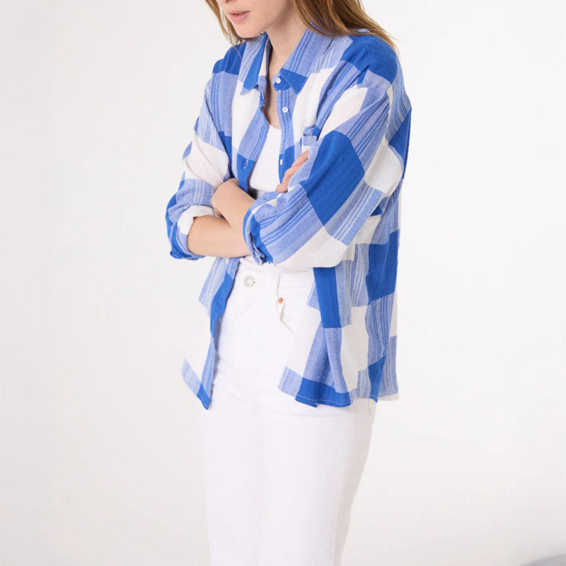 SACRECOEUR Elisa Shirt in Blue Check
