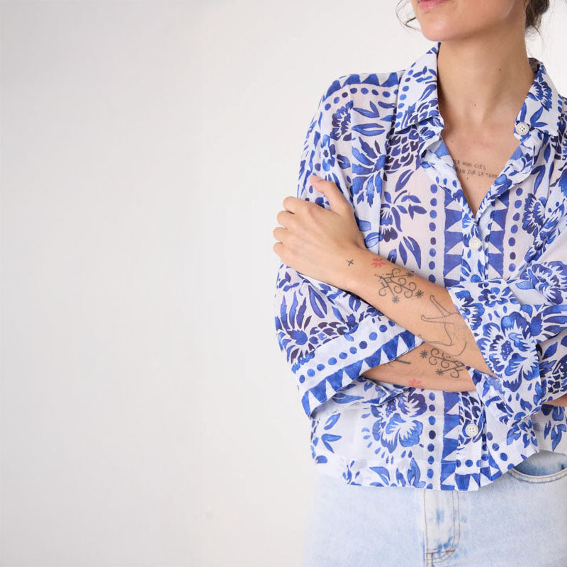 SACRECOEUR Laelia Shirt in Blue Mix