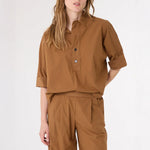 SACRECOEUR Jodie Boxy Shirt in Brown