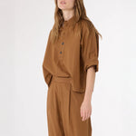 SACRECOEUR Jodie Boxy Shirt in Brown