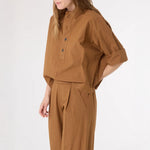 SACRECOEUR Jodie Boxy Shirt in Brown