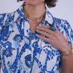 NEW DAY ORIGINALS Safari Shirt Dress in Blue/White