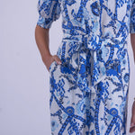 NEW DAY ORIGINALS Safari Shirt Dress in Blue/White
