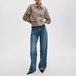 RAG & BONE Saige Full Straight Leg Low Rise Jeans in Echo