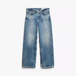 RAG & BONE Saige Full Straight Leg Low Rise Jeans in Echo