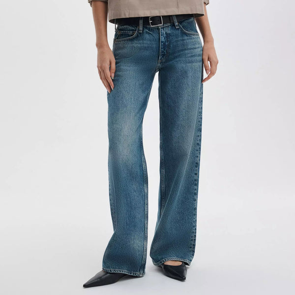 RAG & BONE Saige Full Straight Leg Low Rise Jeans in Echo