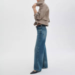 RAG & BONE Saige Full Straight Leg Low Rise Jeans in Echo