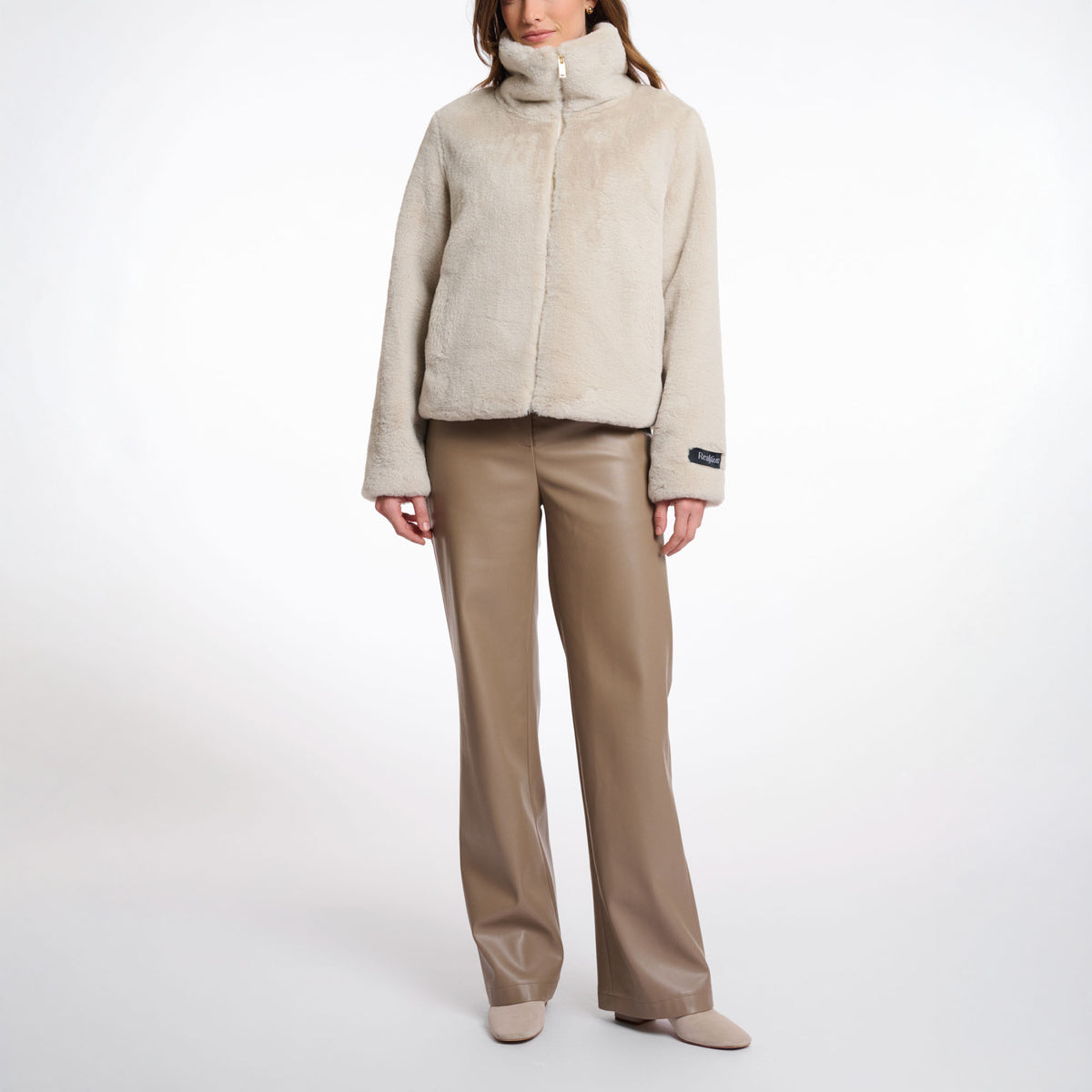 RINO & PELLE Sallie Faux Fur Jacket in Birch